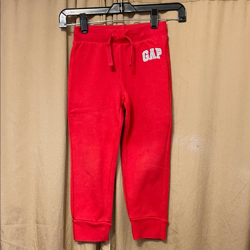 GAP Boy’s 5Y Bright Red Sweatpants Funct Drawstring Side Pockets Excellent Cond